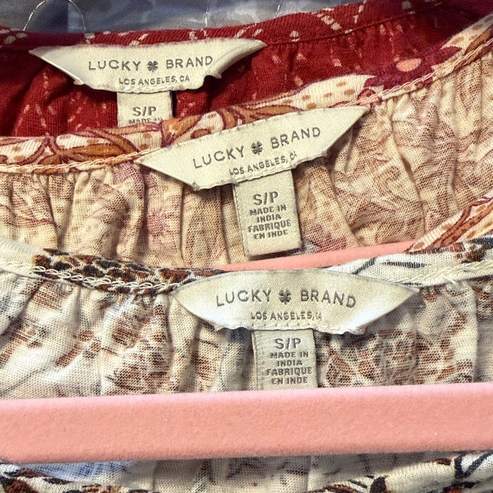 Lucky Brand Bundle Red, Pink, and Cream Blouses - Picture 8 of 10